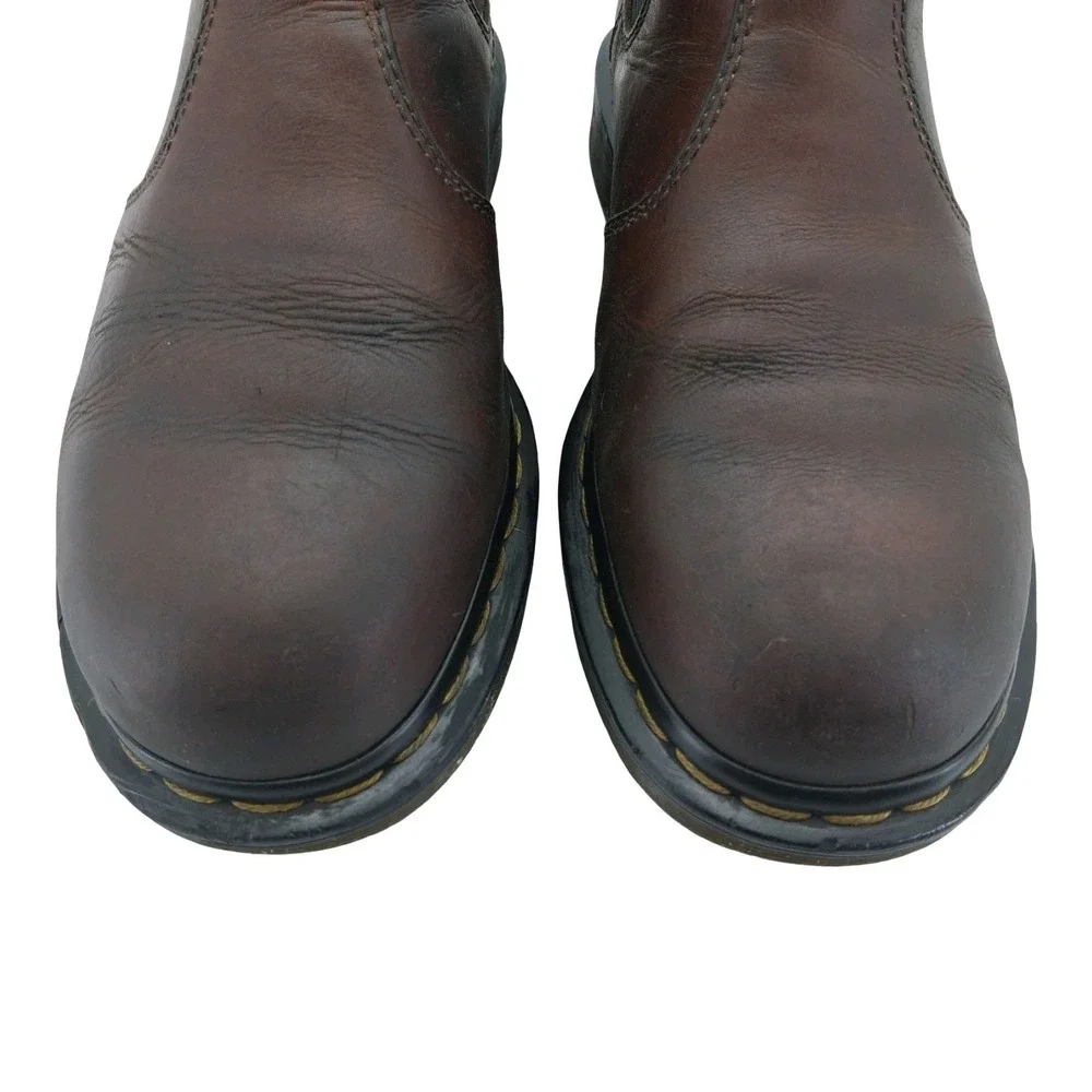 Dr Martens Hardy Chelsea Boots Mens Size 8 Brown Leather Pull On Ankle Casual